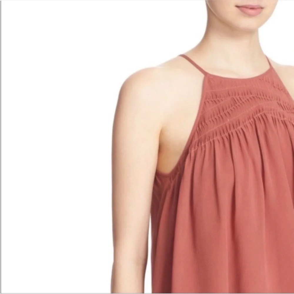 Joie Soseh Smocked Sleeveless Top, Burnt Terracotta… size medium - Picture 3 of 12